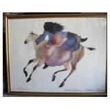 "Riding Far Boy" Carol Grigg Print Framed
