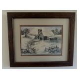 Signed Watercolor Landscape Print