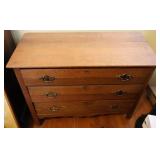 Vintage 3 Drawer Wood Dresser