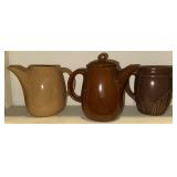 3pc Pottery Tea Pots
