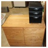 Vtg Sewing Storage Cabinet w/ Sewing Materials