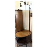 Vintage Chippendale Woven Side Table Lamp