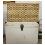 Woven Basket Trunk & White Trunk w/ Linens