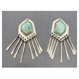 Sterling Turquoise Single Stone Earrings