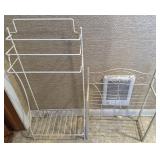 White Metal Towel Holder & Display Shelf