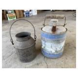 Vintage Gas Can & Milk Can
