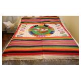Mexican Blanket w/Aztec Figure