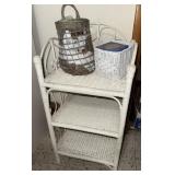 White Wicker 3 Tier Shelf