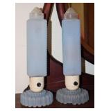 2pc Art Deco Skyscraper Boudoir Lamps