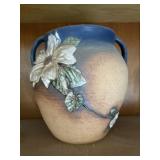 Marty Frolick Signed Floral Pottery Double Handle