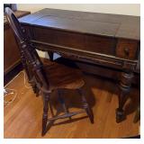 Antique Spinet Writing Desk w/Chair