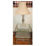 Tempered Glass Side Table & Acrylic Lamp