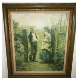 Signed Rural Courtship Framed Print