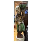 Hand Carved Wood Folk Art Statue
