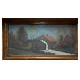 Oil on Board Barn Scape
