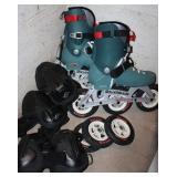 Roller Blades w/ Knee Pads & Helments