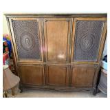 Vintage Chippendale Woven Cabinet