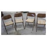 4 Folding Chairs with Cloth Cushioned Seats