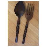 Large Vintage Fork & Spoon for Wall Decoration
