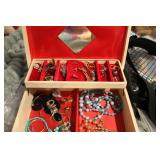 Vintage Jewelry Box & Vintage Costume Jewelry