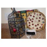 Misc Lot- Metal Bird age, Pizza Designed Display,+