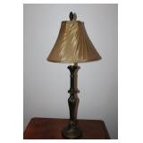 Vintage Candlestick Lamp & Soft Silk Cloth Shade