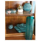 Teal Decorative Glass Vase, Decorative Ceramic +++