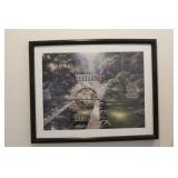 Signed framed Print titled "European Rose Garden"