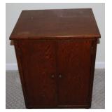Vintage Handmade Wood Recod Display Cabinet