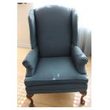 Blue Fabric Wingback Chair