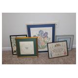 Misc Lot of Cross stitched Framed Pictures & One++
