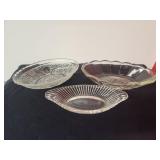 Three Vintage Glass Dishes