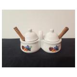 Vintage Houton Harvest Condiment Bowl Set w/Spoons