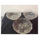 Three Vintage Fruit/ Salad Bowls 9" dia.