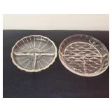 Two Vintage Dishes with Three Compartments