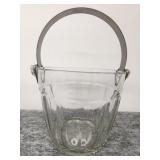 Vtg Water Ice Bucket w/ Silver Plated Handle