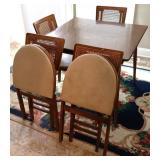 Vtg MCM Stakmore Card Table w/Folding Chairs