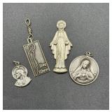 4pc Sterling Religious Pendants