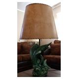 Vntg 1950s MCM Ceramic Marlin Fish Lamp