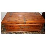 Brass Latched Vintage Cedar Trunk w/ Contents