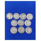 10 Silver Mercury Dimes