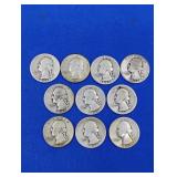 10 Silver Washington Quarters