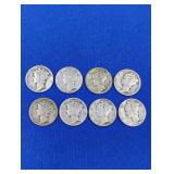 8 Silver Mercury Dimes