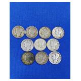 10 Silver Mercury Dimes