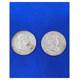 (2) 1963-D Franklin Half Dollars