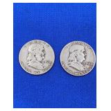 (2) 1952-D Franklin Half Dollars