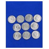 10 Mixed Clad Kennedy Half Dollars
