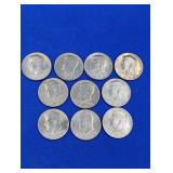 10 Mixed Clad Kennedy Half Dollars