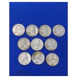 10 Silver Washington Quarters