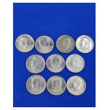 (10) 1971-D Kennedy Half Dollars